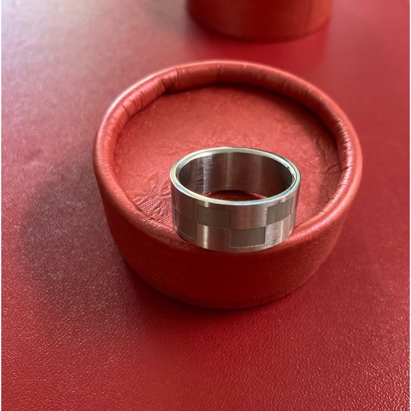 COPY - Stainless steel band. Satin matte & polished checkerboard pattern. Size … - Picture 5 of 5